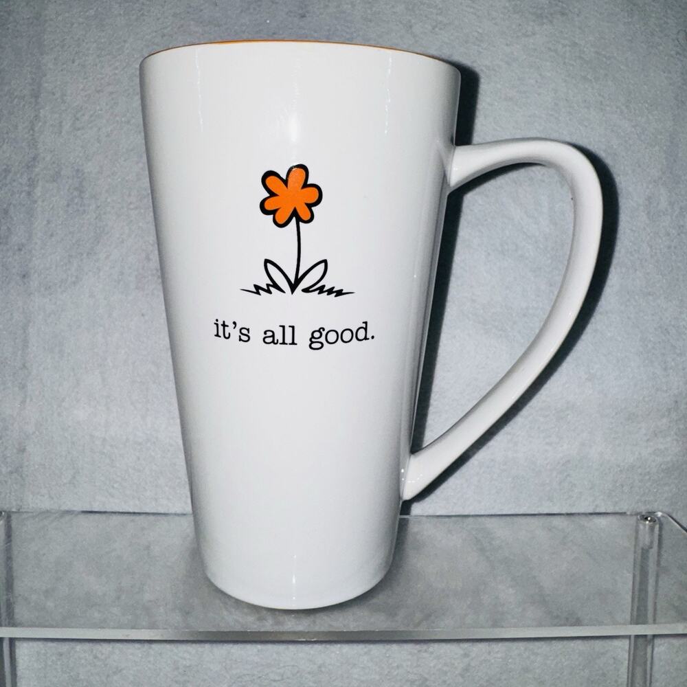 EUC 10 Strawberry Street IT’S ALL GOOD 7" Jumbo Ceramic Coffee Mug Iced Latte